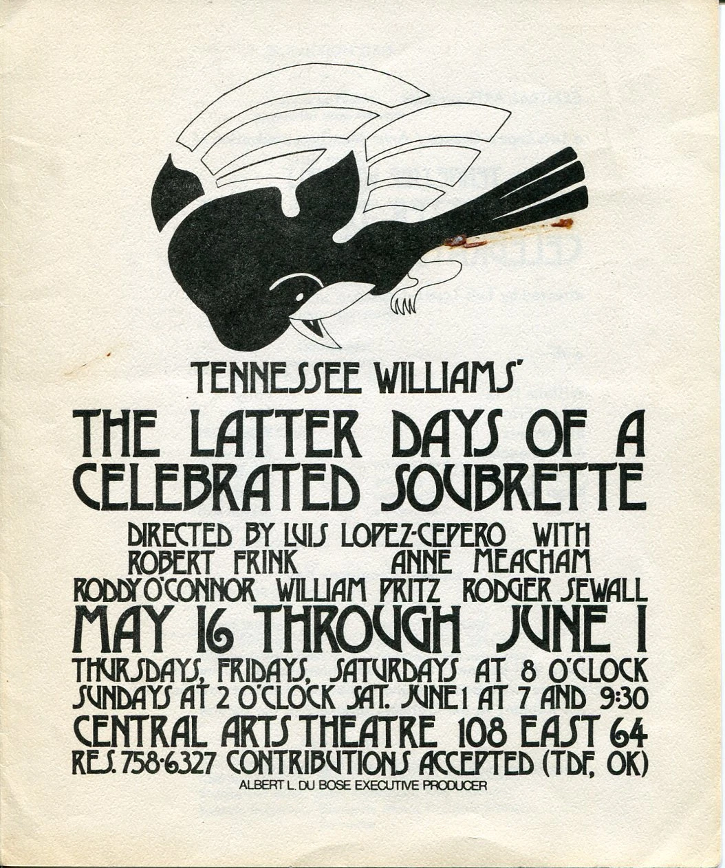 Tennessee Williams The Latter Days of a Celebrated Soubrette Original Program
