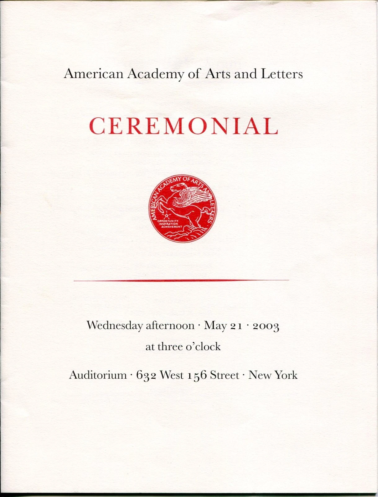 Al Hirschfeld Philip Glass American Academy of Arts & Letters Induction Program
