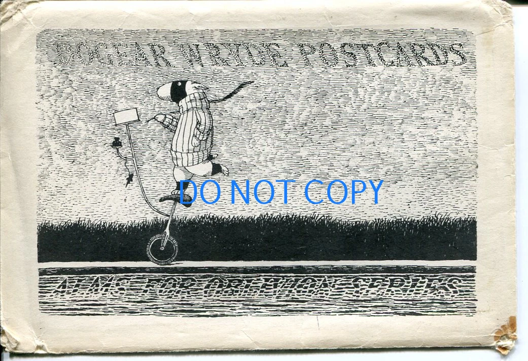 Edward Gorey Dogear Wryde Door Alms for Oblivion 1978 Postcard Set Sleeve Cover
