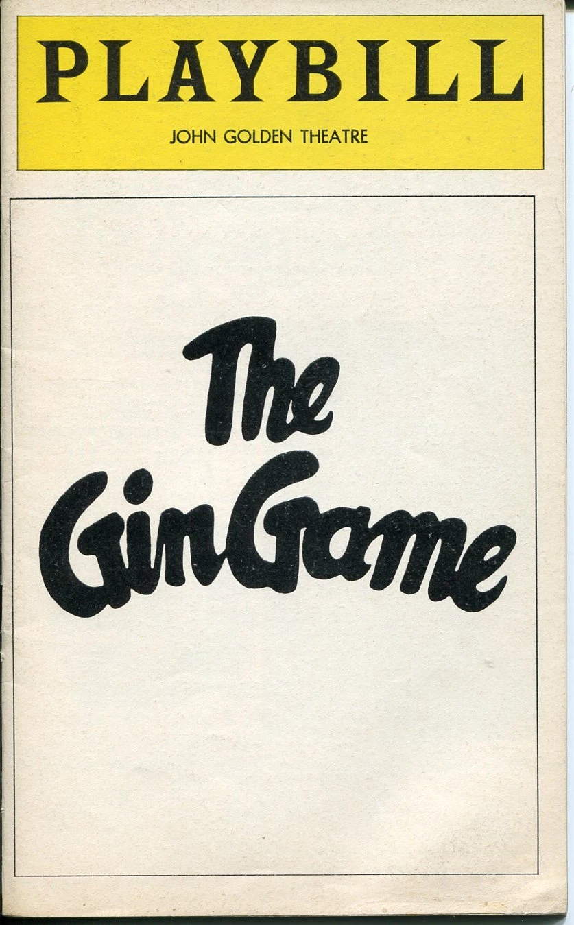 Jessica Tandy E. G. Marshall Mike Nichols Hume Cronyn The Gin Game 1978 Playbill
