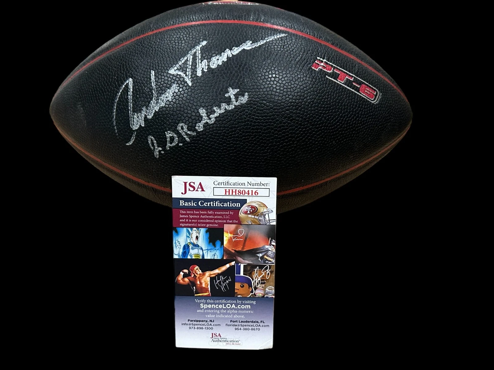 J. D. Roberts Clendon Thomas Oklahoma Sooners HOF Signed Autograph Football JSA
