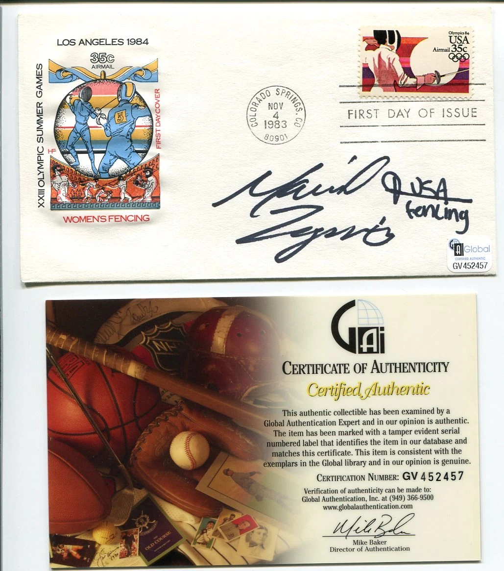 Mariel Zagunis US Olympic Gold Medal Fencing Sabre Signed Autograph FDC COA
