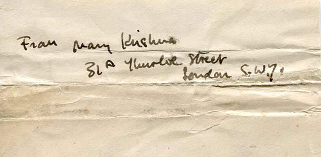 Mary Krishna 1908-1968 Artist Painter Royal College of Art Signed Autograph
