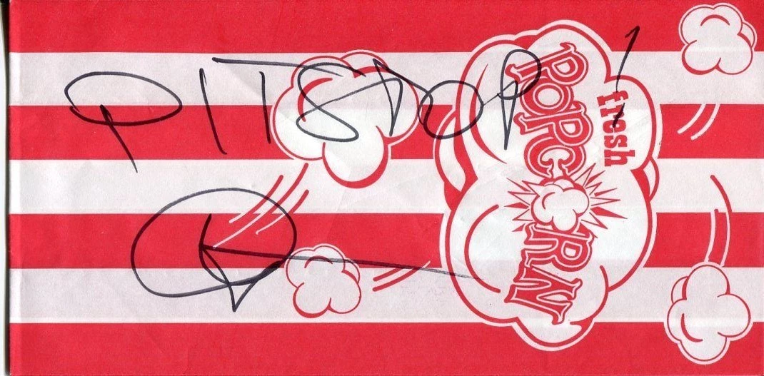 Guido Quaroni Disney Pixar Cars Guido Voice Signed Autograph Popcorn Bag
