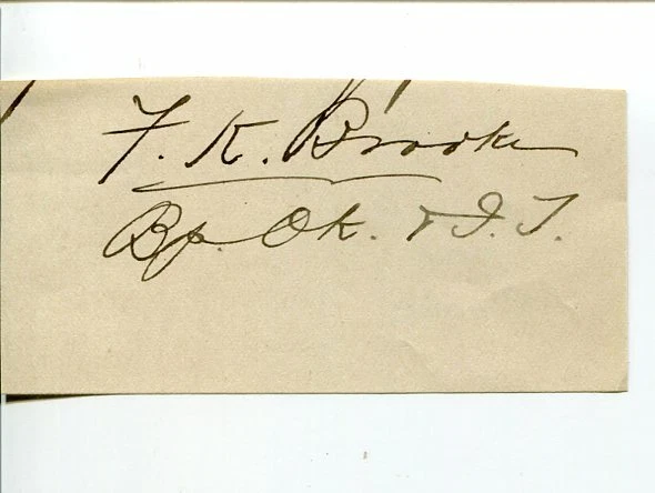 Francis Key Brooke Episcopal Bishop Oklahoma Clergy Signed Autograph
