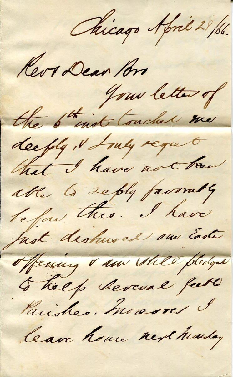 George David Cummins Reformed Episcopal Church Founder Signed Autograph Letter
