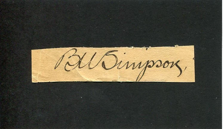 Brigadier General Bethel W. Simpson US Army WWII Ground Forces Signed Autograph
