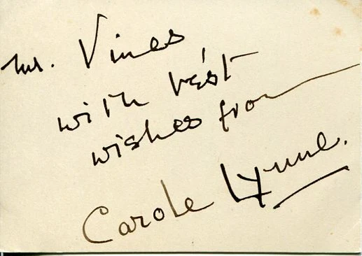 Carole Lynne British Theater Movie Actress The Ghost Train Rare Signed Autograph
