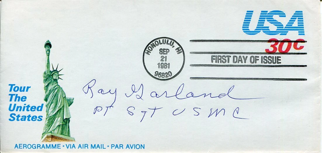 Ray Garland WWII USMC Pearl Harbor Survivor USS Tennessee Signed Autograph FDC
