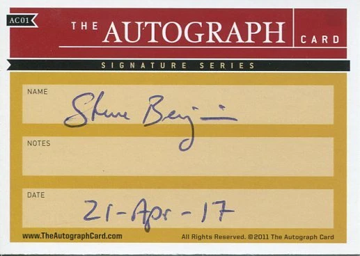 Steve Benjamin US Olympic Sliver Medal Sailing Yachtsman Signed Autograph Card
