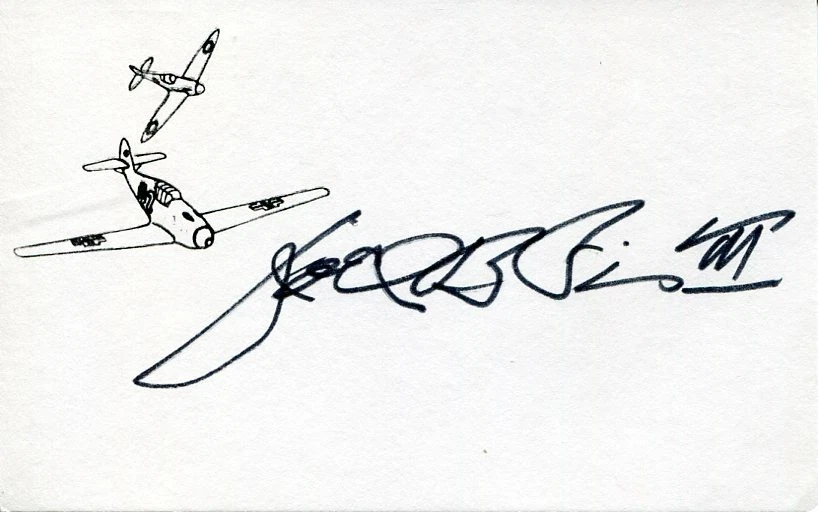 Joel B. Paris USAAF WWII War Fighter Pilot Ace DFC P-38 Signed Autograph
