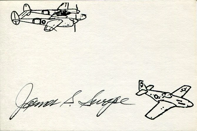 James S. Swope USN Navy WWII War Fighter Pilot Ace DFC VF-11 Signed Autograph
