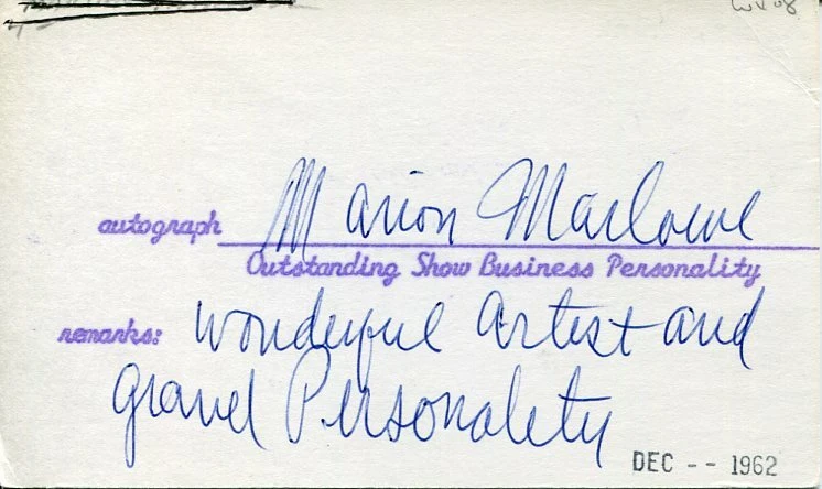 Marion Marlowe The Man in the Raincoat Singer & Frank Parker Signed Autograph
