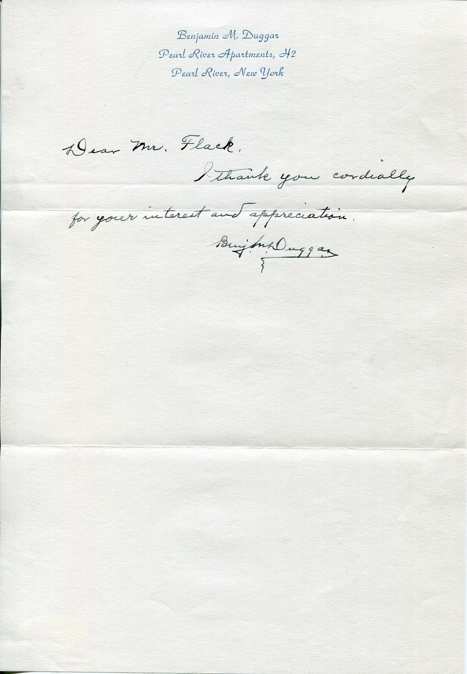 Benjamin Minge Duggar Discover Chlortetracyclin Botanist Signed Autograph JSA
