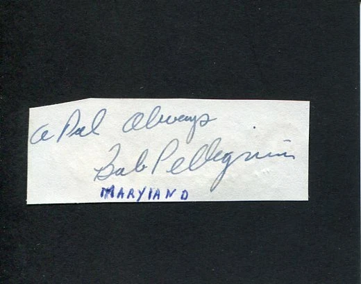 Bob Pellegrini Philadelphia Eagles Maryland Terrapins Terps HOF Signed Autograph
