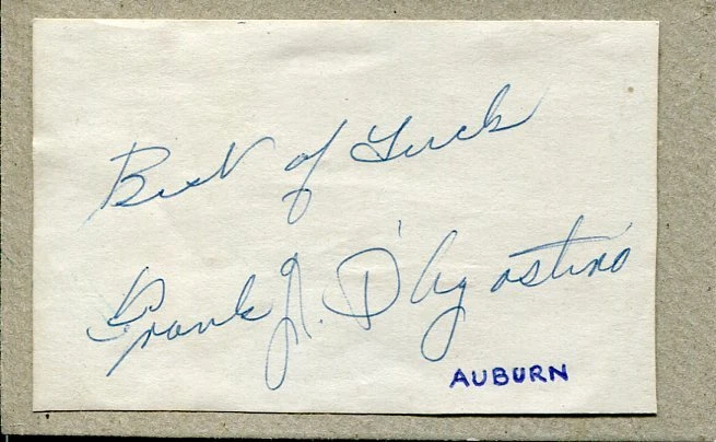 Frank D'Agostino Auburn Tigers Philadelphia Eagles NY Titans Signed Autograph
