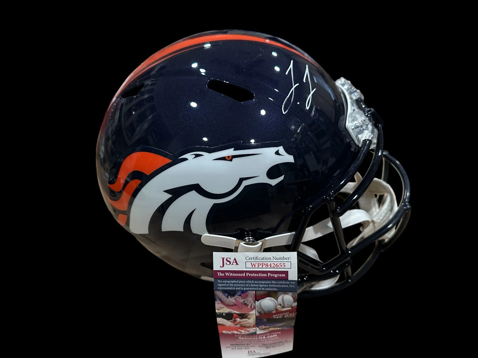 Jerry Jeudy Denver Broncos Alabama Signed Autograph Full Size Rep Helmet JSA
