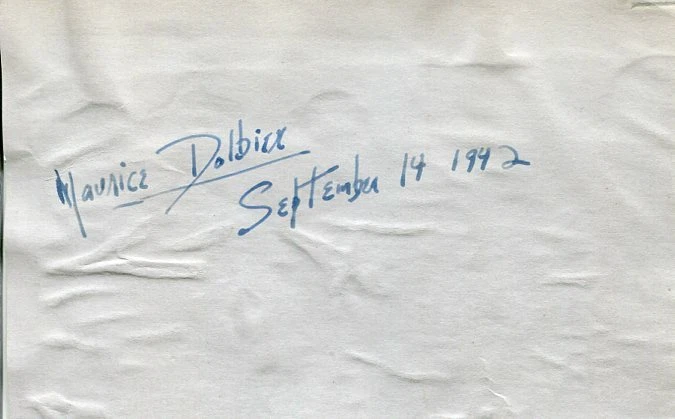 Maurice Dolbier The New York Herald Editor Children's Author Signed Autograph
