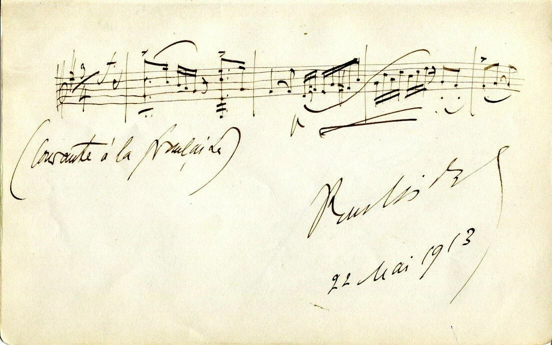 Paul Vidal French Composer Rare Signed Autograph Quote AMQ & Marcelle Demougeot
