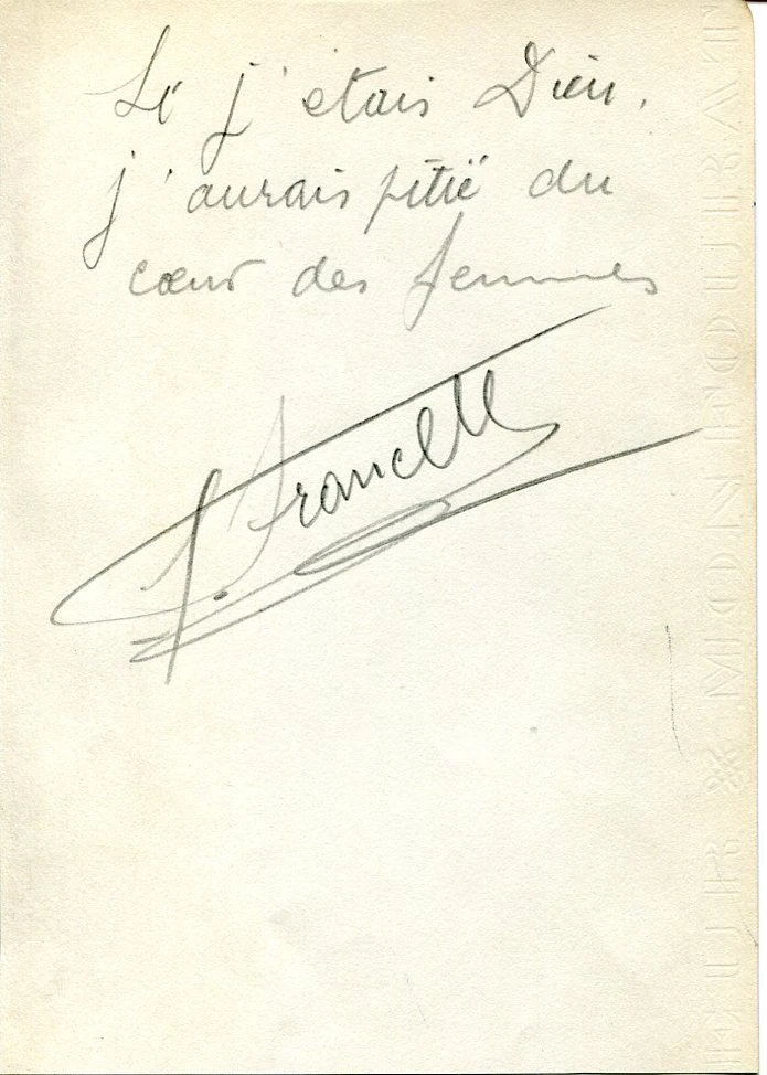 Fernand Francell French Opera Tenor Singer Actor Opera-Comique Signed Autograph
