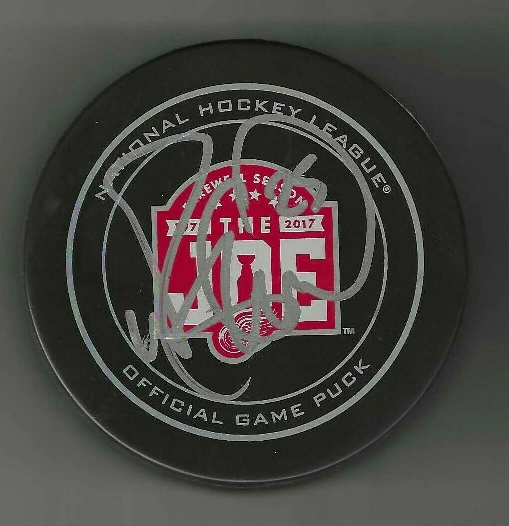 Mike Green Signed Detroit Red Wings Joe Louis Arena JLA Farewell Game Puck

