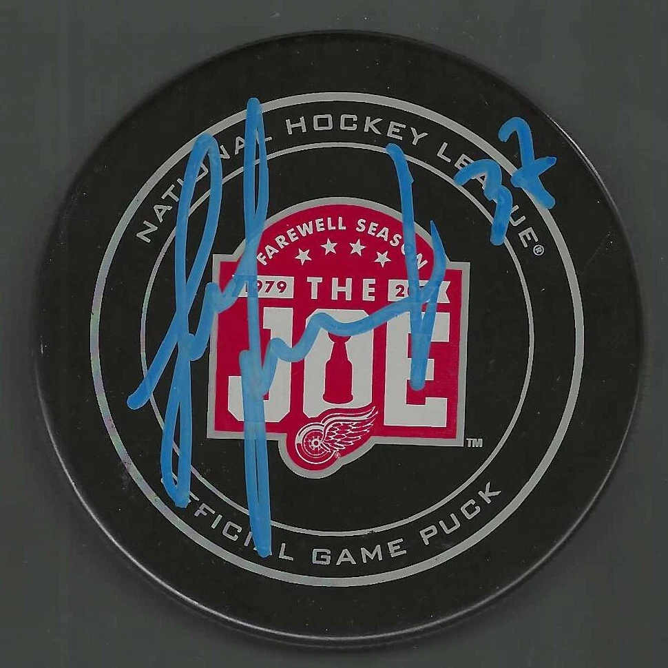 Evgeny Svechnikov Signed Detroit Red Wings Joe Louis Arena Farewell Game Puck
