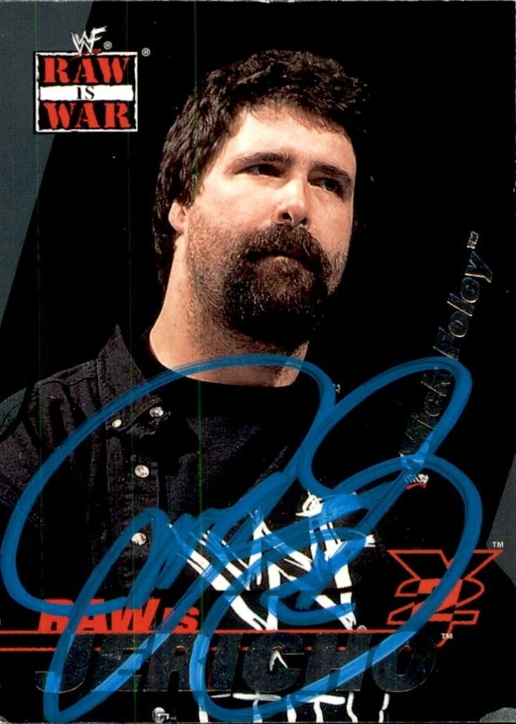 Mick Foley Signed 2001 Fleer WWF Raw Is War Card #14 WWE
