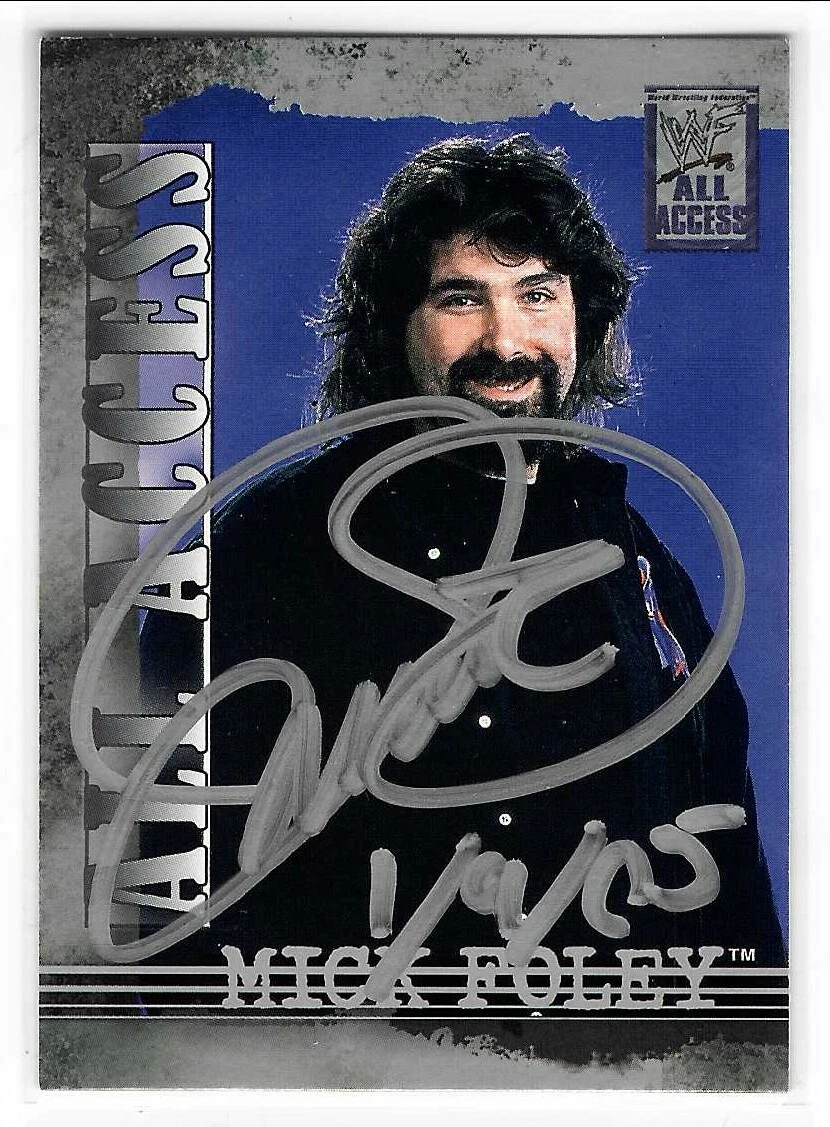 Mick Foley Signed 2002 Fleer WWF All Access Card #32 WWE
