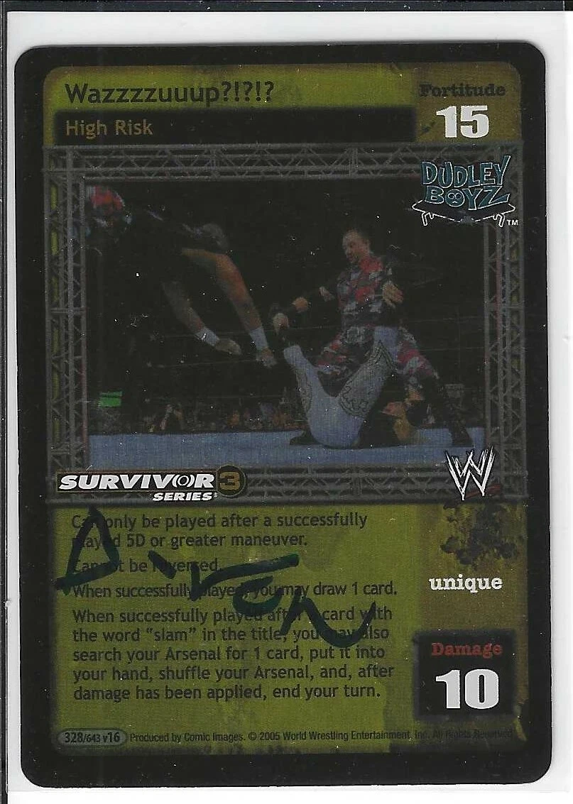 D-Von Dudley Signed 2005 WWE Raw Deal Game Card
