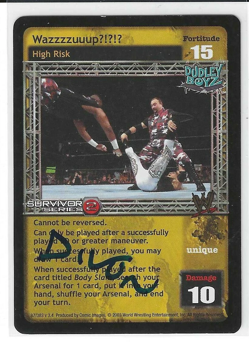 D-Von Dudley Signed 2003 WWE Raw Deal Game Card
