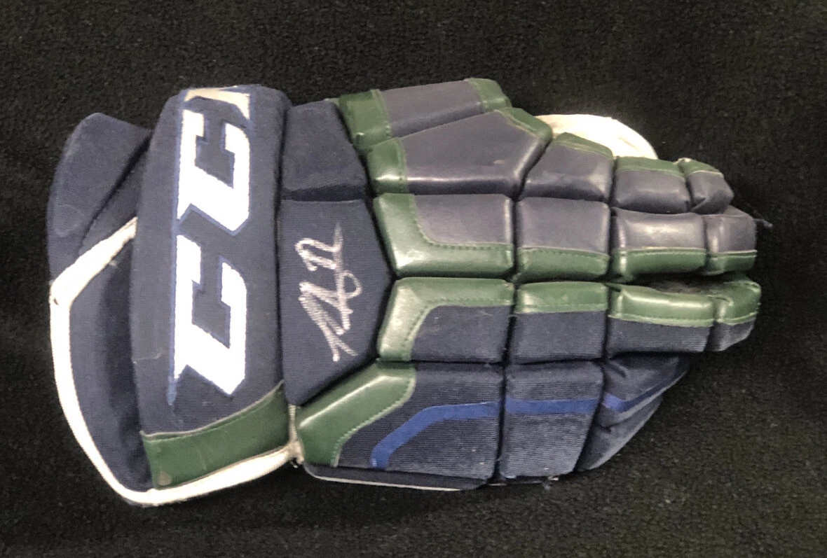 Sonny Milano Signed Plymouth Whalers Game Used Right Hand Glove Anaheim Ducks
