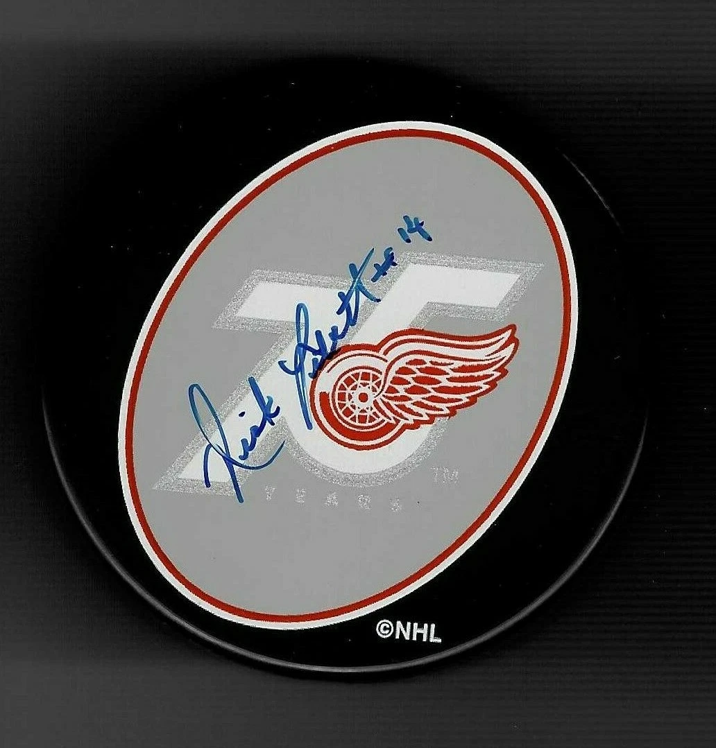 Nick Libett Signed Detroit Red Wings 75th Anniversary Puck
