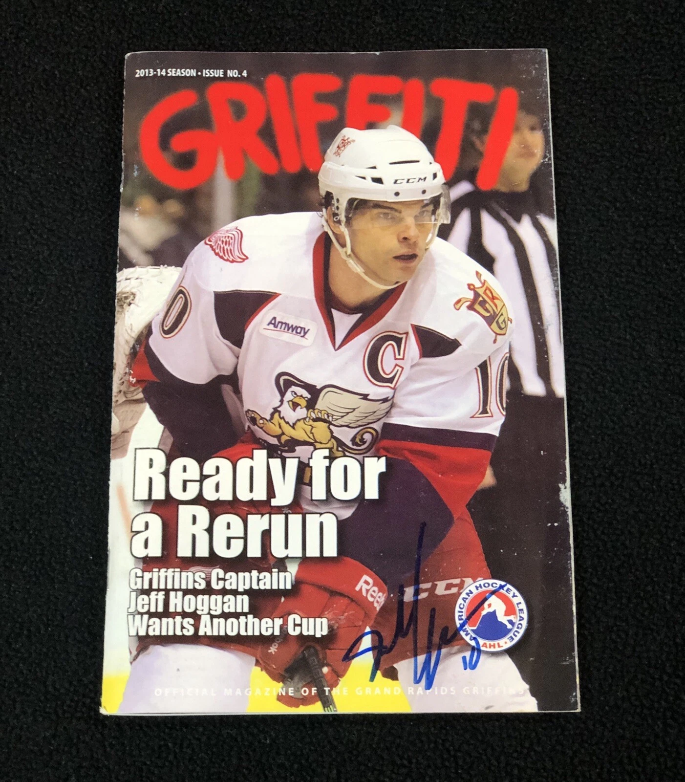 Jeff Hoggan Signed Grand Rapids Griffins Griffiti 2013 Game Program
