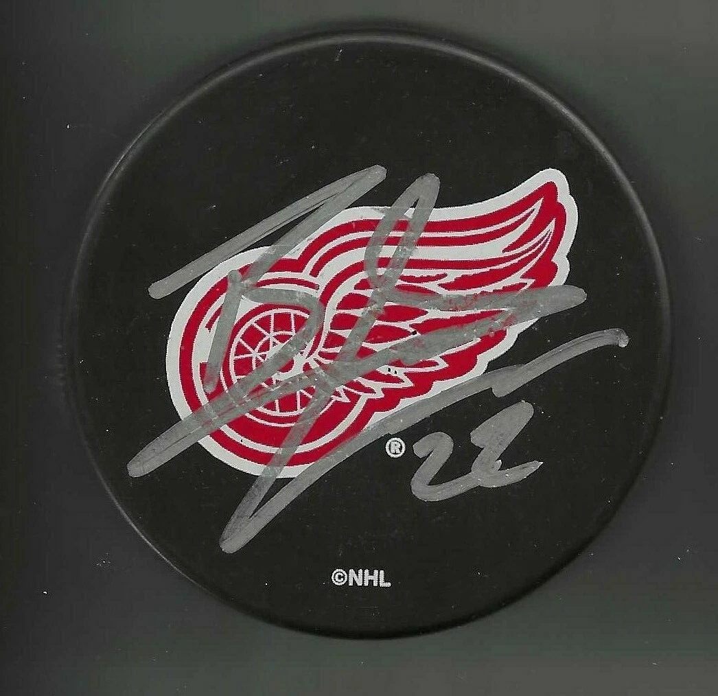 Brett Lebda Signed Detroit Red Wings Souvenir Puck
