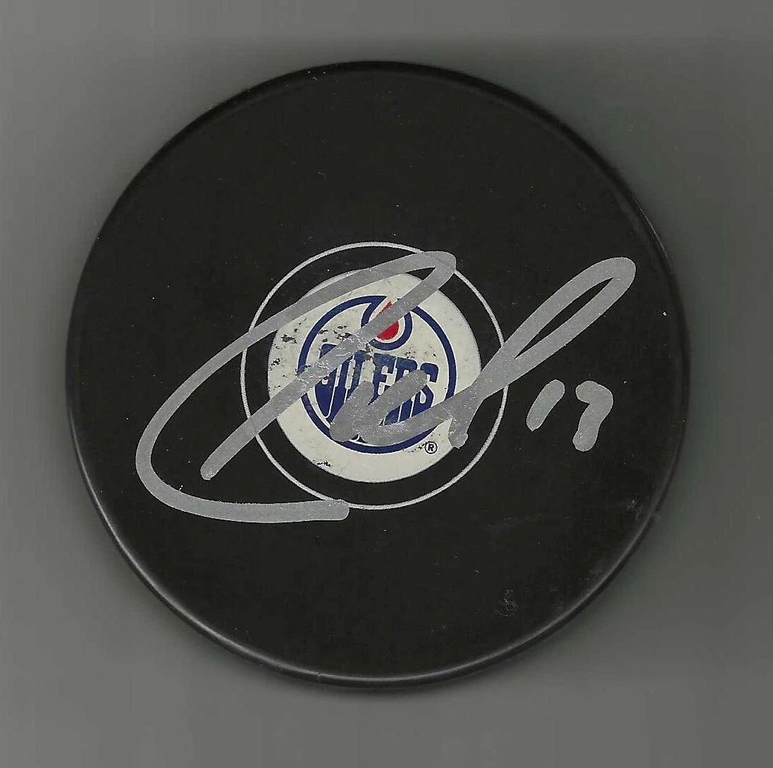 Jason Garrison Signed Edmonton Oilers Puck
