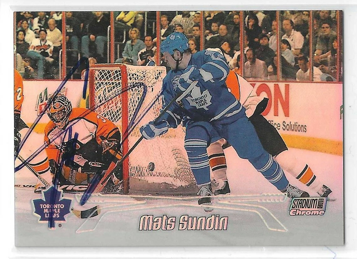 Mats Sundin Signed 1999/00 Stadium Club Chrome Card #2 Refractor Toronto
