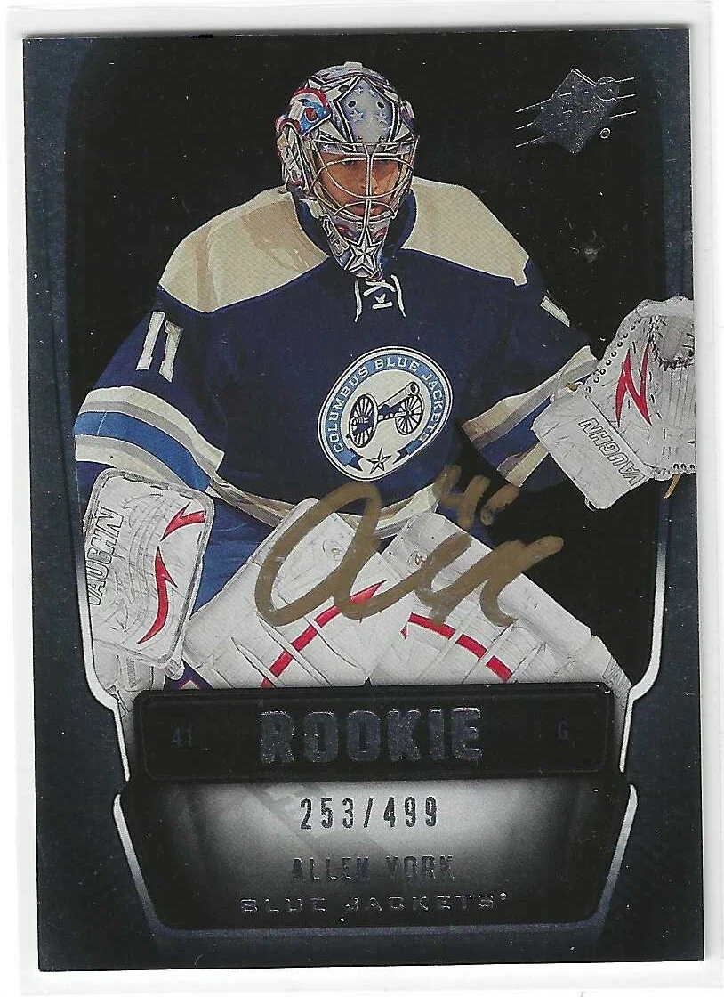Allen York Signed 2011/12 UD SPX Rookie Card #122 Columbus Blue Jackets 253/499
