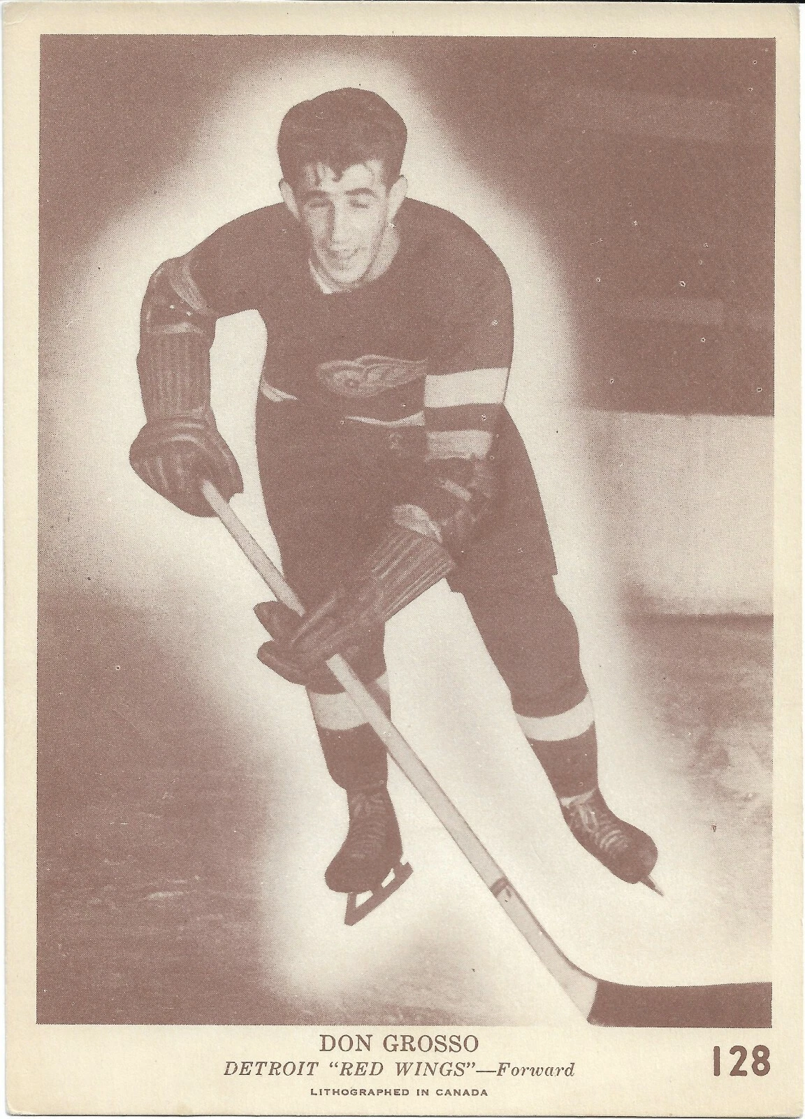 Don Grosso 1940-41 O-Pee-Chee Rookie Card #128 Detroit Red Wings
