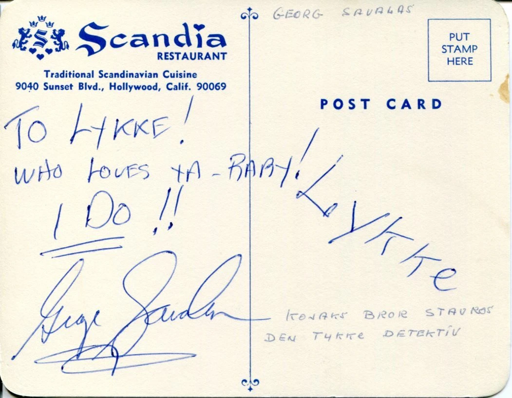 George Savalas Kojak Det. Stravros Kelly's Heroes Mulligan Signed Autograph
