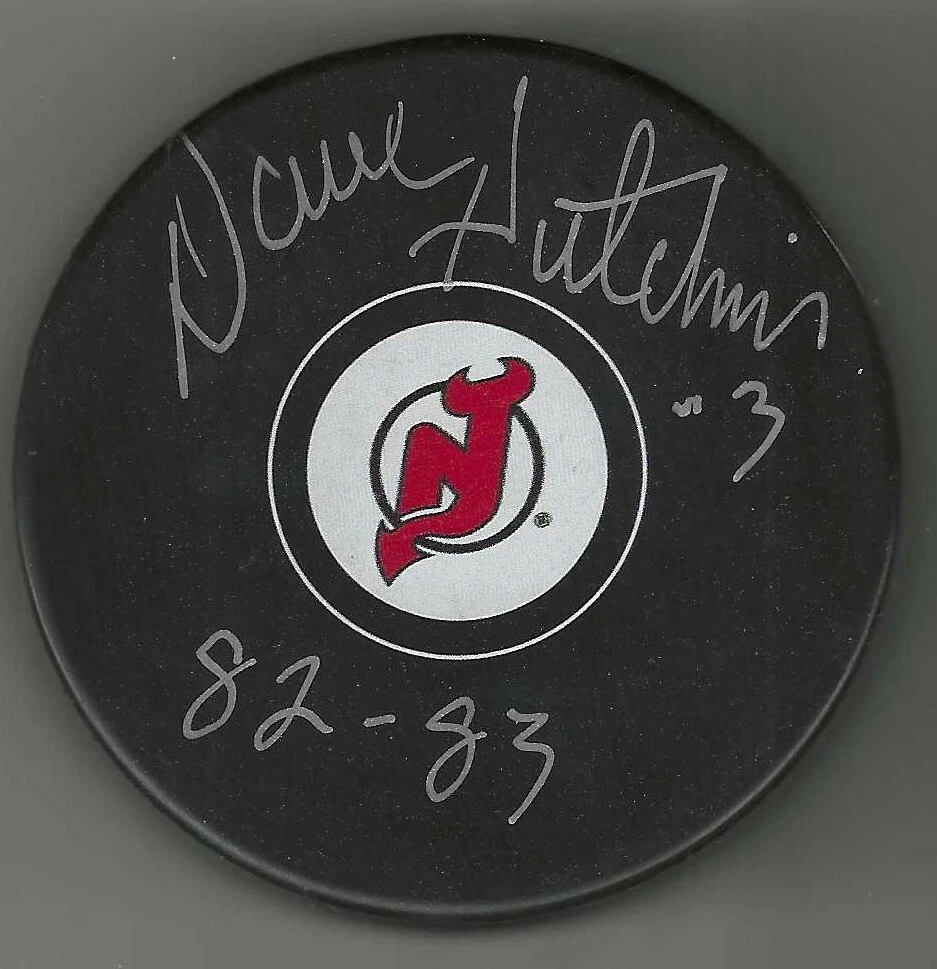 Dave Hutchison Signed & Inscribed New Jersey Devils Puck
