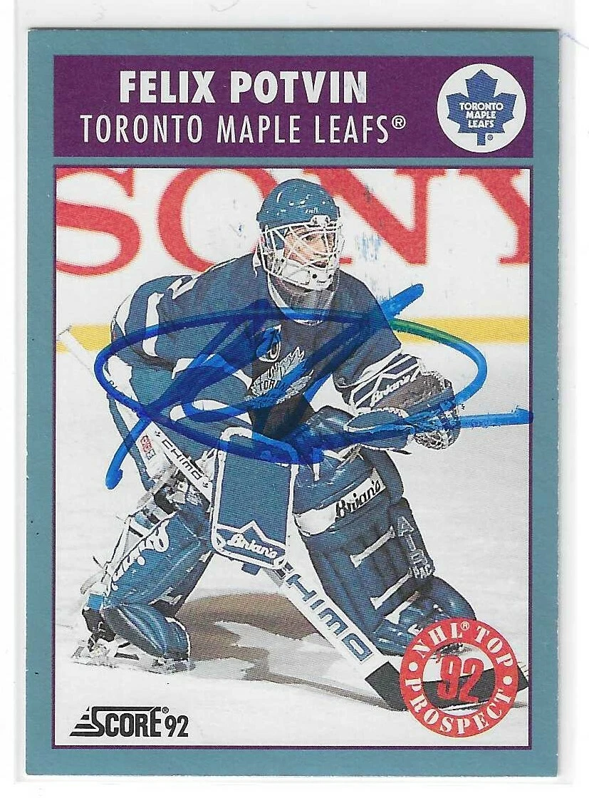 Felix Potvin Signed 1992/93 Score Canadian Card #472 Toronto Maple Leafs
