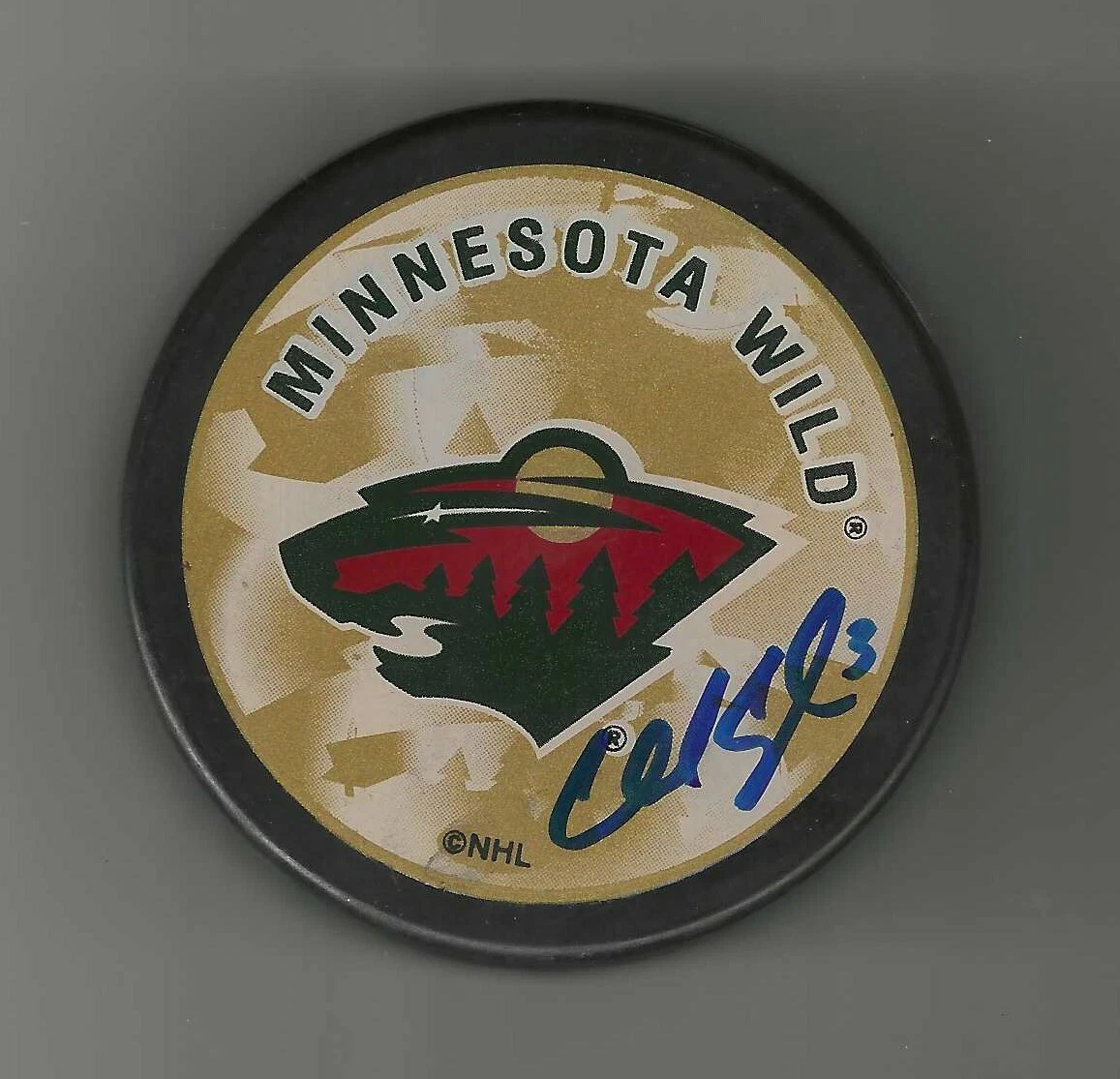 Charlie Coyle Signed Minnesota Wild Souvenir Puck Boston Bruins
