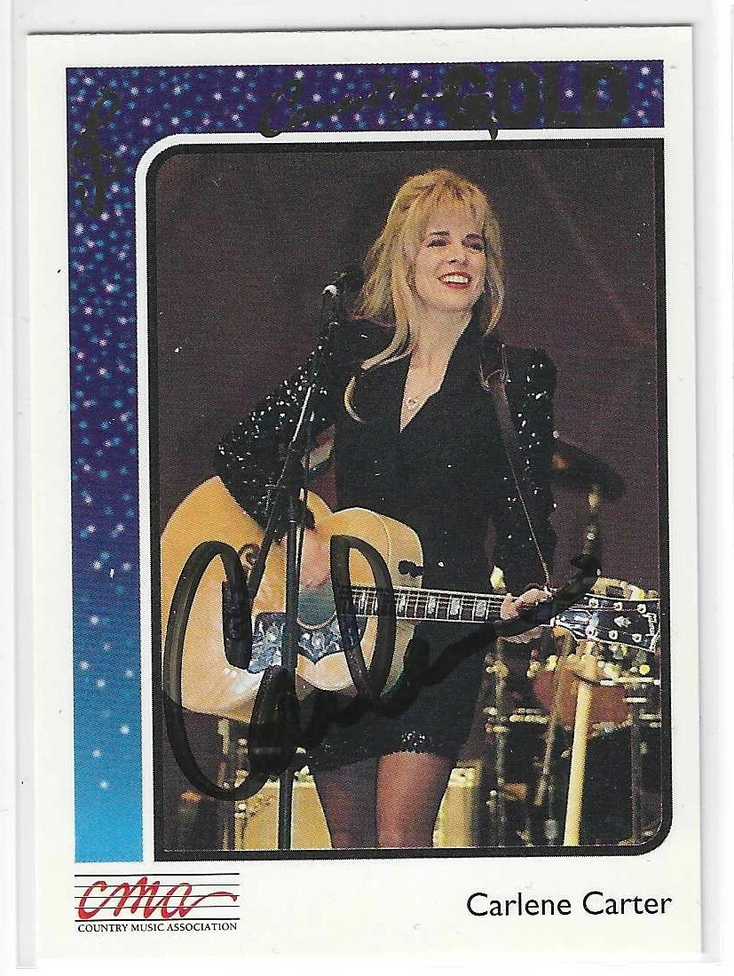 Carlene Carter Signed 1992 Country Gold Foil Card #42
