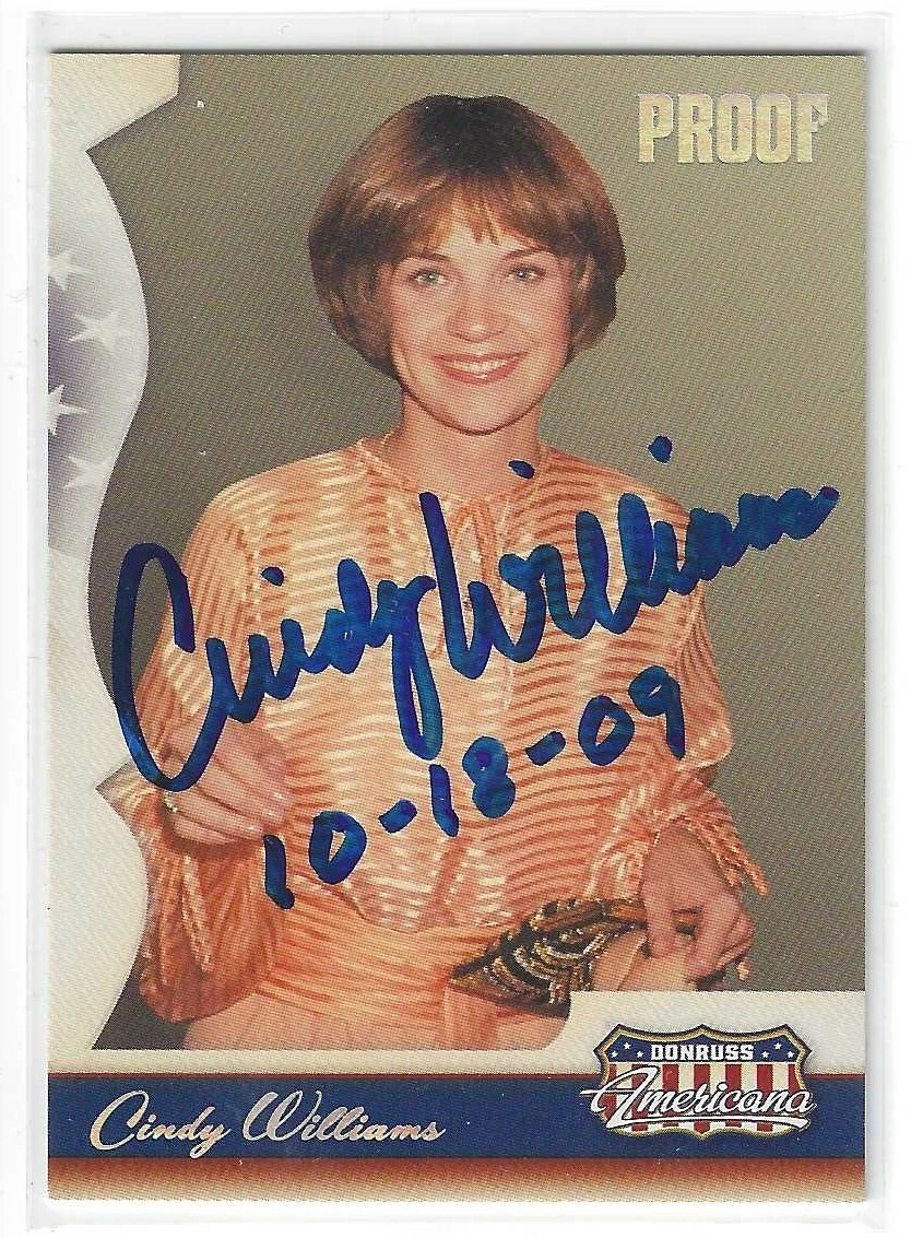Cindy Williams Signed 2007 Donruss Americana Silver Foil Proof Card #31 178/250
