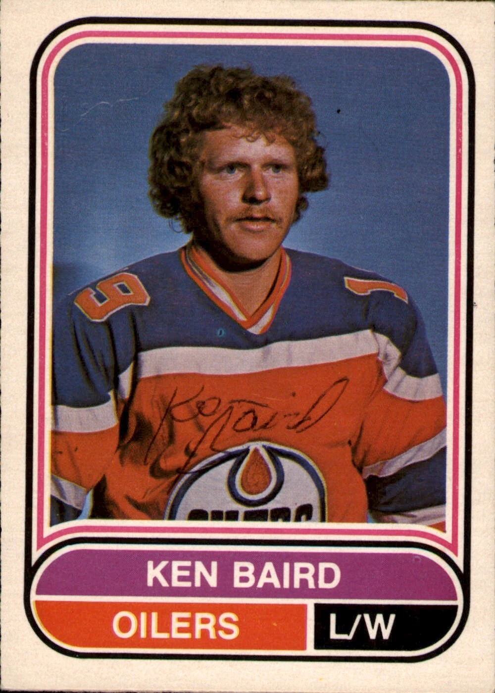 Ken Baird Signed 1975-76 O-Pee-Chee WHA Rookie Card #37 Oilers
