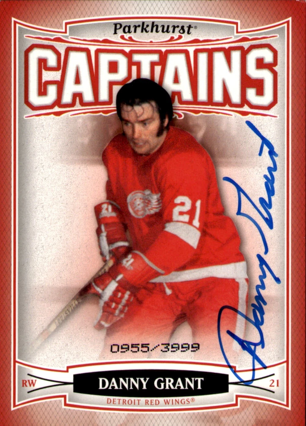 Danny Grant Signed 2006-07 Parkhurst Captains Card #180 Detroit Red Wings
