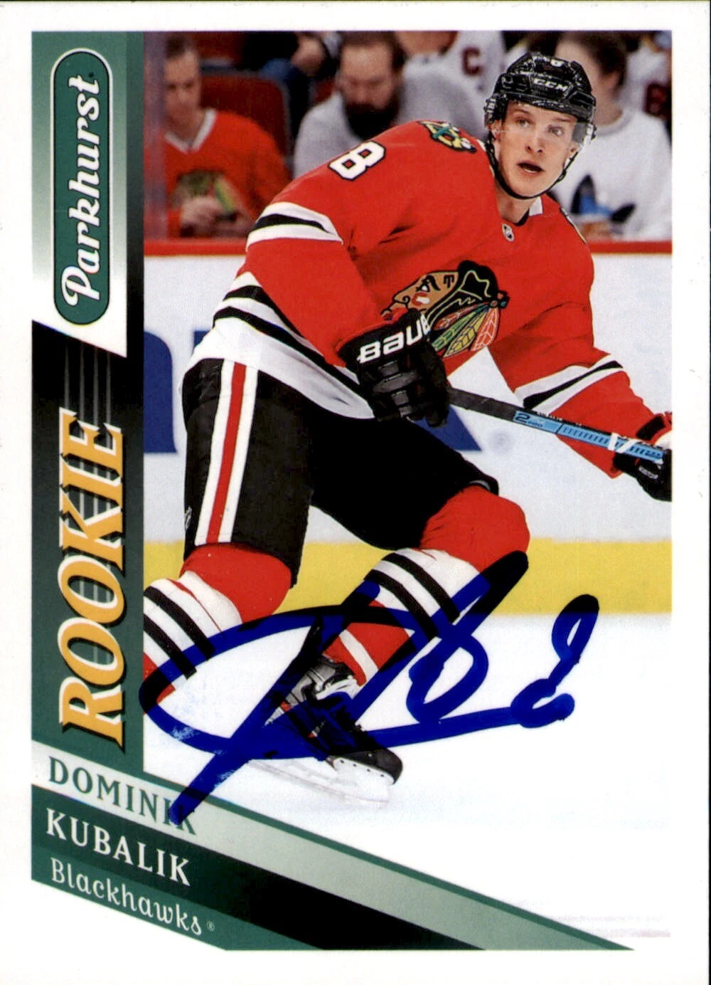 Dominik Kubalik Signed 2019-20 Parkhurst Rookie Card #305 Chicago Blackhawks
