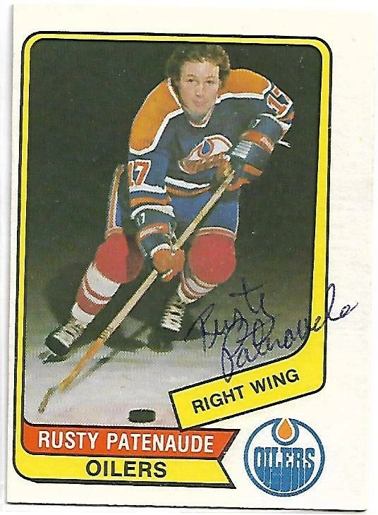 Rusty Patenaude Signed 1976-77 O-Pee-Chee WHA #19 Alberta Oilers
