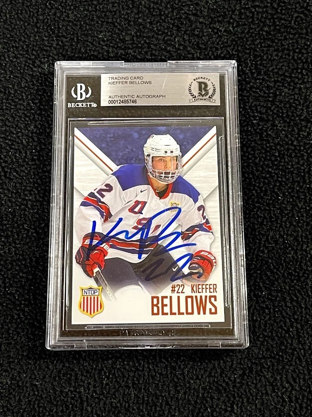 Kieffer Bellows Signed USA NTDP Team Issued 1st Ever Card Beckett Authenticated
