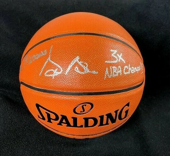 George Blaha Signed & Inscribed Detroit Pistons NBA Replica Game Basketball
